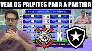 CORINTHIANS X BOTAFOGO VEJA OS PALPITES PARA A PARTIDA PELO BRASILEIRÃO 2024