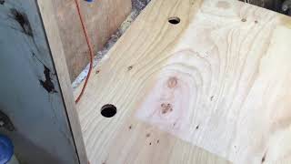 Cockpit floor and drain holes.
