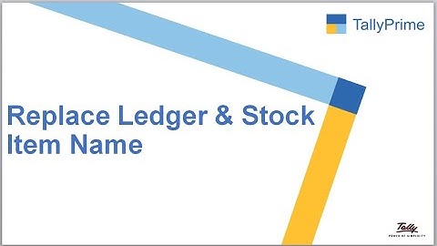Add On 031: Replace Ledger & Stock Item Name | Tally Customization