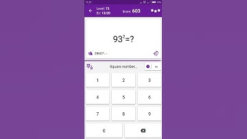 Math Tricks - Training mode - square numbers between 90 and 99 - level 072 (Number Keyboard)