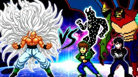 Goku SSJ Infinity Ultra Instinct OP VS Ben 10 S3 V4 OP (AF) & Kevin V3 OP (AF) in Mugen