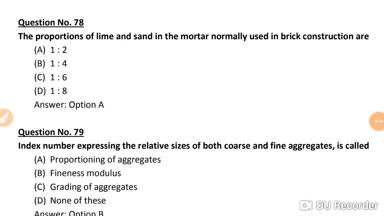 BUILDING CONSTRUCTION MCQ FOR COMPETITIVE EXAMS PART 4 YouTube