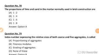 BUILDING CONSTRUCTION MCQ FOR COMPETITIVE EXAMS  PART -4