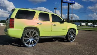 Yellow Lime Outrageous Tahoe on 30s with Grant 7 clear