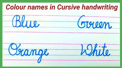 Colour names in Cursive handwriting | Cursive writing | Micro Learning