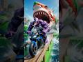 Venom Motorcycle Challenge FAIL 😭 Shark &amp; Spider-Man Chaos! #gta5 #سبايدرمان