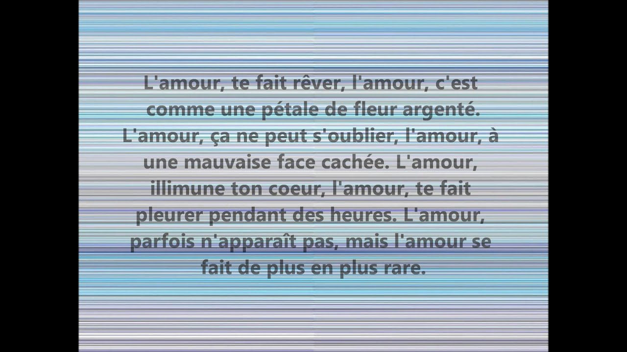 L Amour Paroles Youtube