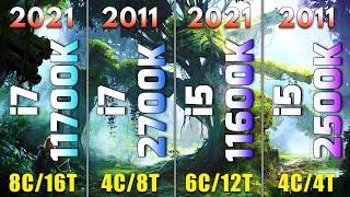 Core i7 11700K vs Core i7 2700K vs Core i5 11600K vs Core i5 2500K | 10 Years Difference in PC Game