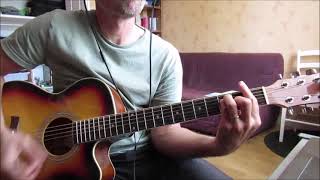 Video thumbnail of "driven under (Seether) cover acoustic guitar + tutorial riff"