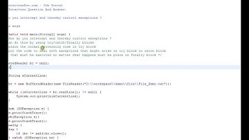 Java Interview Question And Answer try catch finally How do you control and handle Java Exceptions