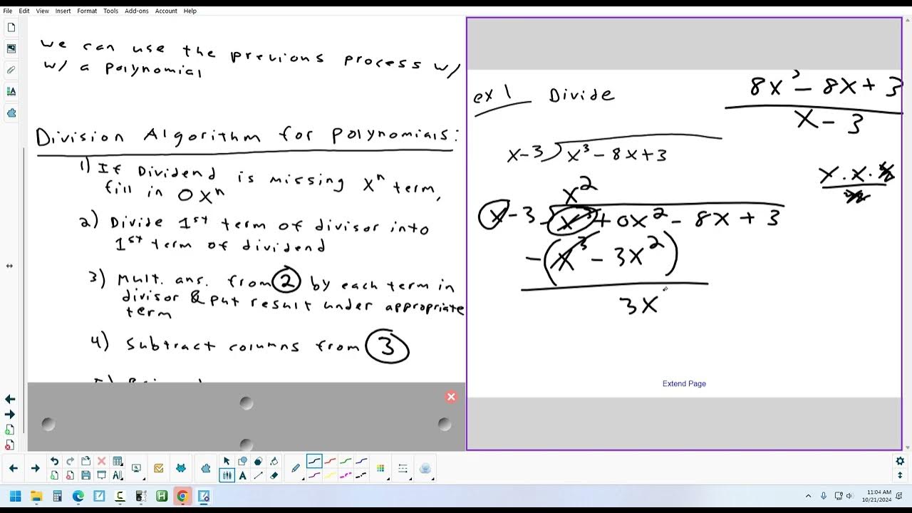 3.3 Long Division with Polynomials and the Remainder Theorem 102124