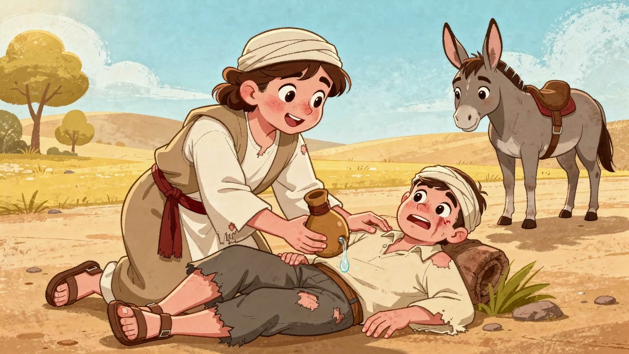 Bible story film: Bible Time Traveler: The Good Samaritan – Love Your Neighbor ❤️🙌