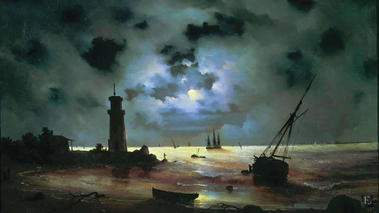 2 Hours: Sea coast at night Near the Beacon with Aivazovsky