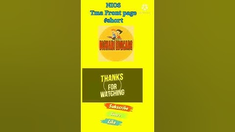 Nios Tma Front Page| How To make Tma Front Page|Tma Front Page Design | nios tma shorts #Tma shorts