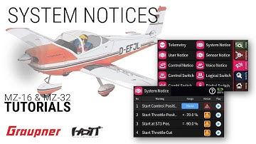 Setting up system notices on the Graupner mz-16 and mz-32 HoTT Telemetry Radios