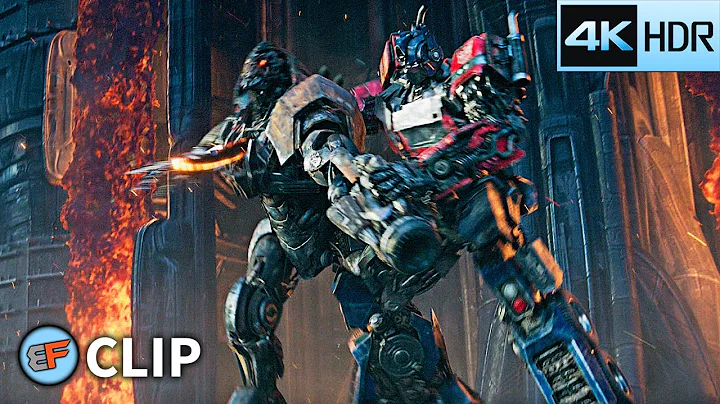 Optimus Prime Defeats Scourge - Final Battle | Transformers Rise of the Beasts (2023) 4K HDR Clip