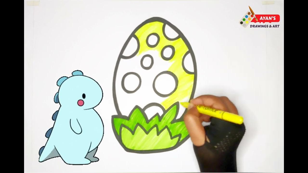 Dinosaur Egg Drawing for Kids YouTube