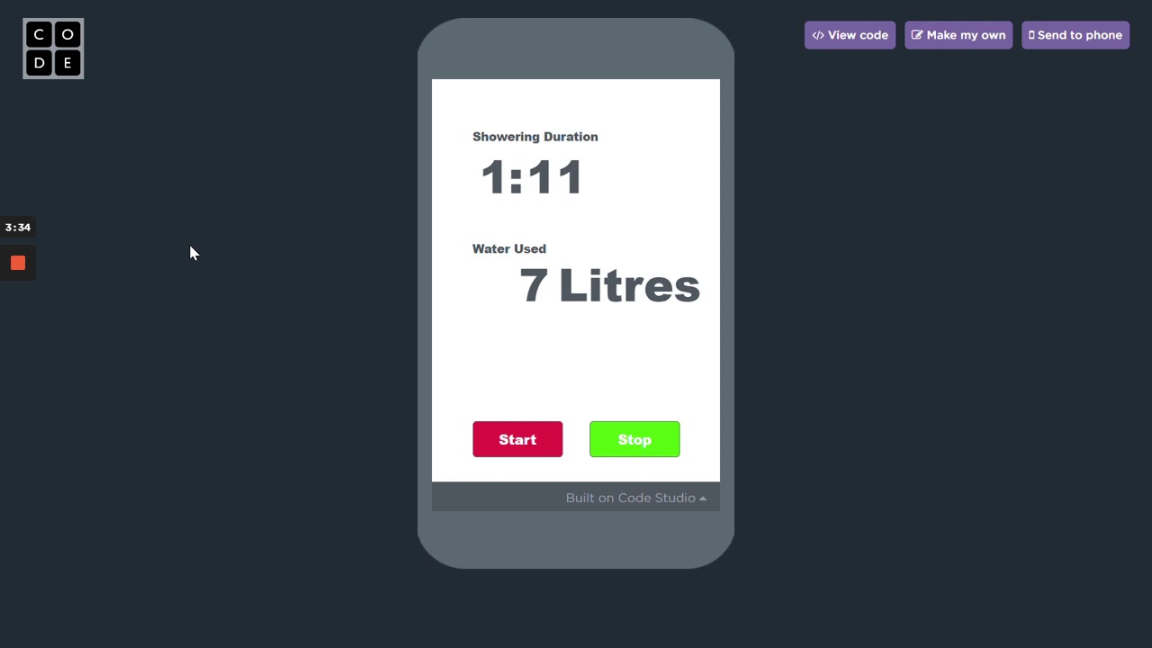 Limit Showering App / WhiteHat Junior / Live Online Coding for Kids
