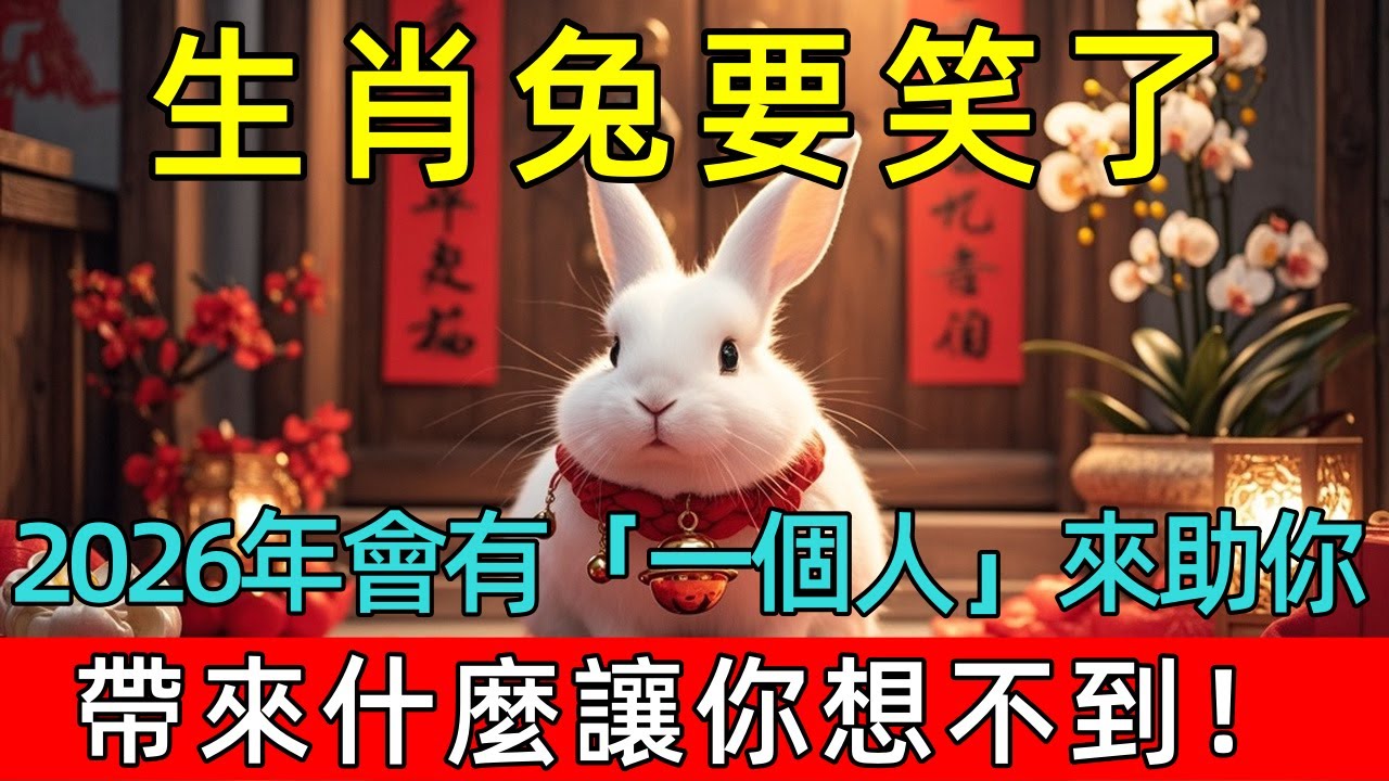 生肖兔要笑了！2026年會有「一個人」來助你，帶來什麼讓你想不到！