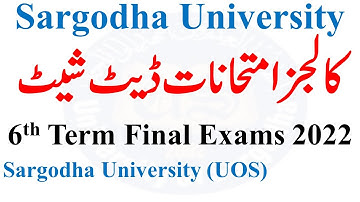 Sargodha University BS BBA All Colleges Official Date Sheet 2022 UOS Exams 2022 Date Sheet UOS