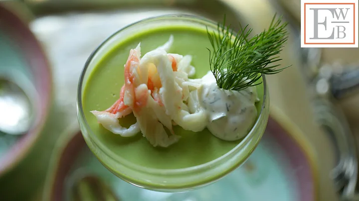 Savory Pea Panna Cotta with King Crab and Lemon Di...