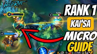 WILD RIFT RANK 1 KAI'SA MICRO GUIDE | BEST ADC GUIDE OF WILD RIFT