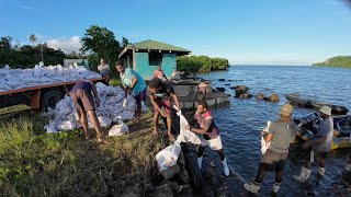 Fiji Government Supply Stones For The Navuti Village Seawall Project