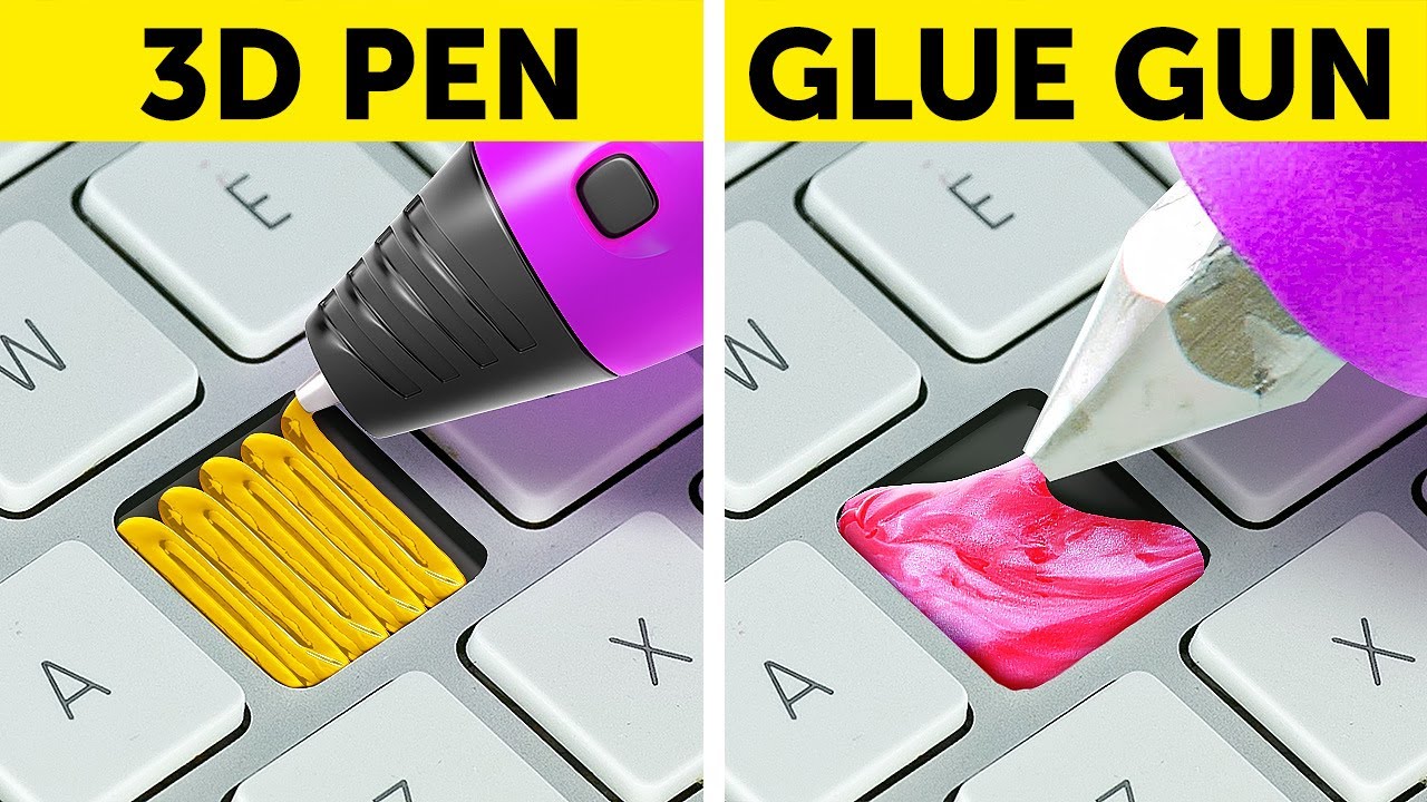 3D PEN VS GLUE GUN, Which One Works Better? || Repairs, Crafts, DIYs ...