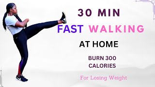 30 MIN FAST WALKING Full Body Cardio WORKOUT FOR SMALLER WAIST / FLAT BELLY|No Jumping&No Equipment