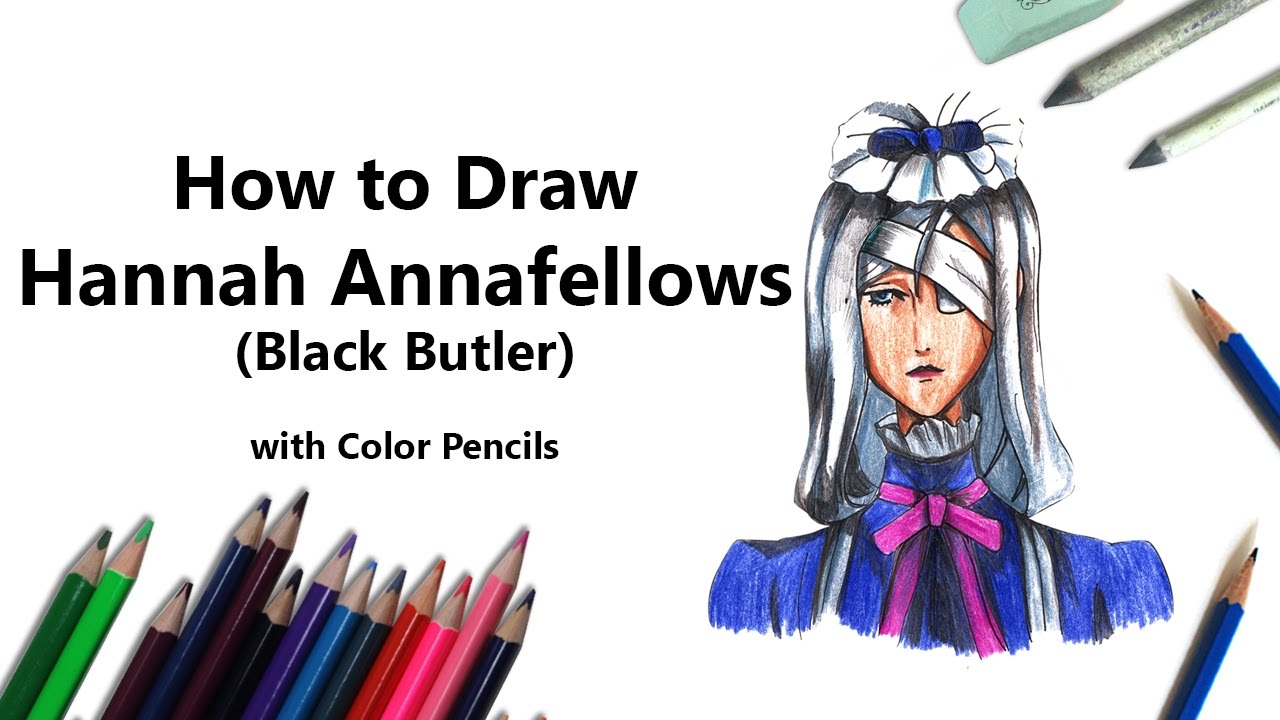 How to Draw Hannah Annafellows from Black Butler (Black Butler) Step by  Step | DrawingTutorials101.com, image size:1280x720