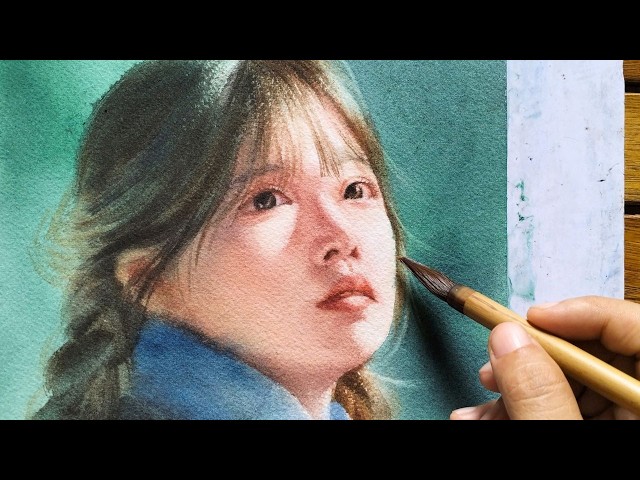 Watercolor portrait painting tutorial - Strong Light & Shadow