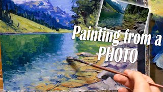 HOW TO paint a Lake from a Photo