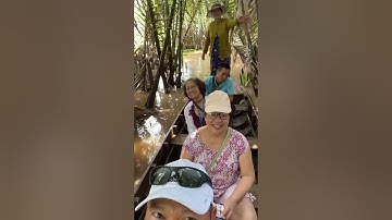 Boating through nipa palm forest somewhere in Vietnam 🇻🇳
