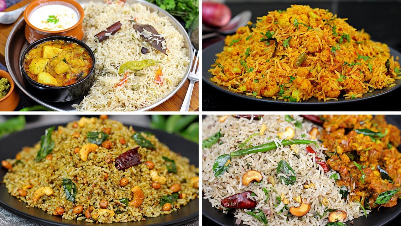 సులభంగా చేసుకునే నాలుగు రకాల లంచ్ రెసిపీస్  4 Types of Lunch Recipes Telugu