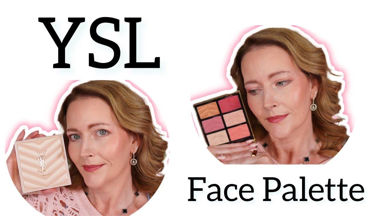 YSL Couture Face Palette - Golden Oasis, swatches, comparisons, and two looks on eyes and cheeks