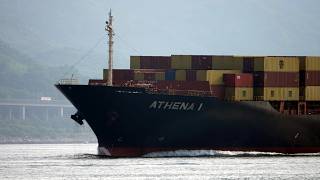 Container Ship《ATHENA Ⅰ》Passing  the Tsing Ma Bridge in HK 20260921_C0005