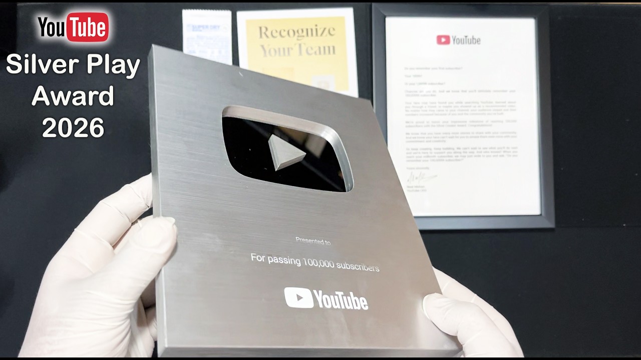未開封 YouTube 銀の盾 Silver Play Button New YouTube Silver Play Button 2026 Detailed Review 2026 Creators