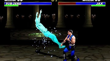 UMK3 Arcade - Sub-Zero 8 hits 100% combo (Mid-Screen)