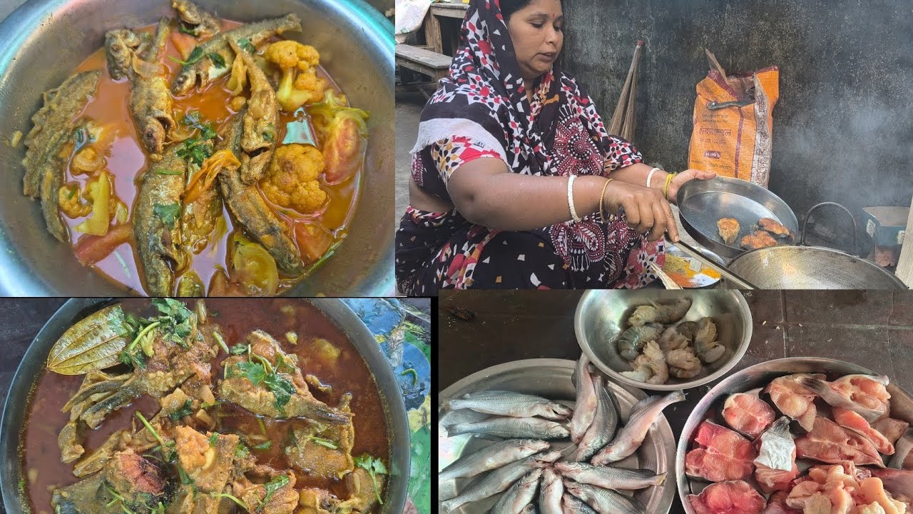 আজ রান্না করলাম ফুলকপি দিয়ে ট্যাংরা মাছের ঝোল, পাঙ্গাশ মাছের ঝোল,চিংড়ি মাছ দিয়ে বেগুন দিয়ে ভাজা।