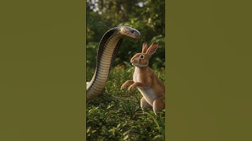🐍king cobra attack on rabbit 🐇      #DreamScreenAI #shortsfeed #snake #rabbit #attack #wildlife