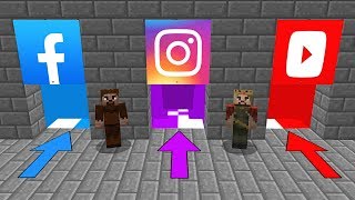 CHOOSE THE WRONG SOCIAL MEDIA CAVE AND YOU WILL DIE #4 - 😱 - Minecraft