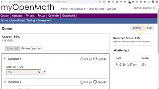 Assessment Core Settings