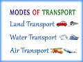 Modes of transport for kids