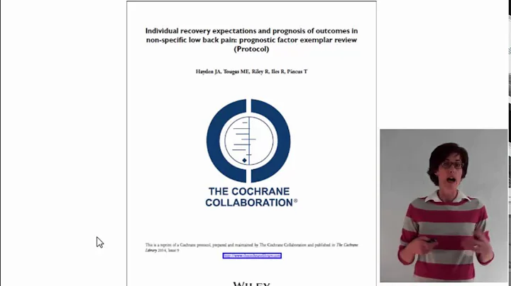 Jill Hayden on new Cochrane Prognosis reviews