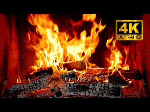 Cozy Fireplace Ambience 4K 🔥 Crackling Fire Sounds for Sleep, Study & Relaxation