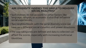 Are Diversity Indexes Too Simple To Measure Social Realities? - Demographic Data Answers