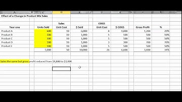 Effect of a change in product Mix