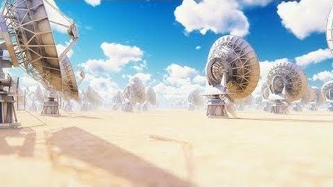 Radio Telescopes at Sunny Day | Motion Graphics - Videohive template