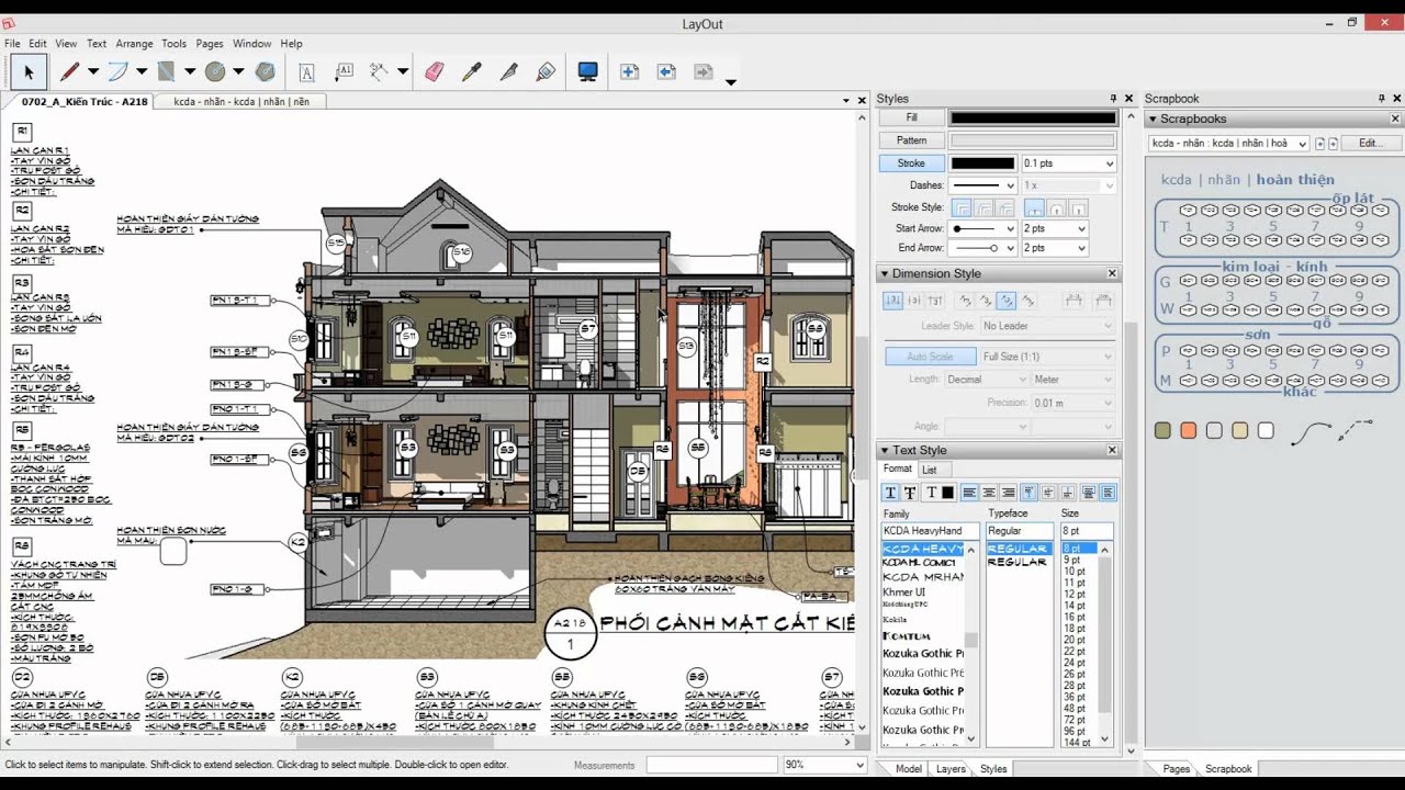 Sketchup Layout Annotation with Autotexts and Scrapbooks 