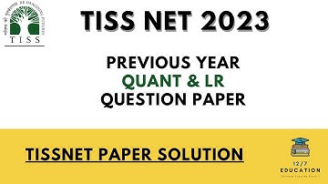 Previous year question paper Quant TISSNET 2022